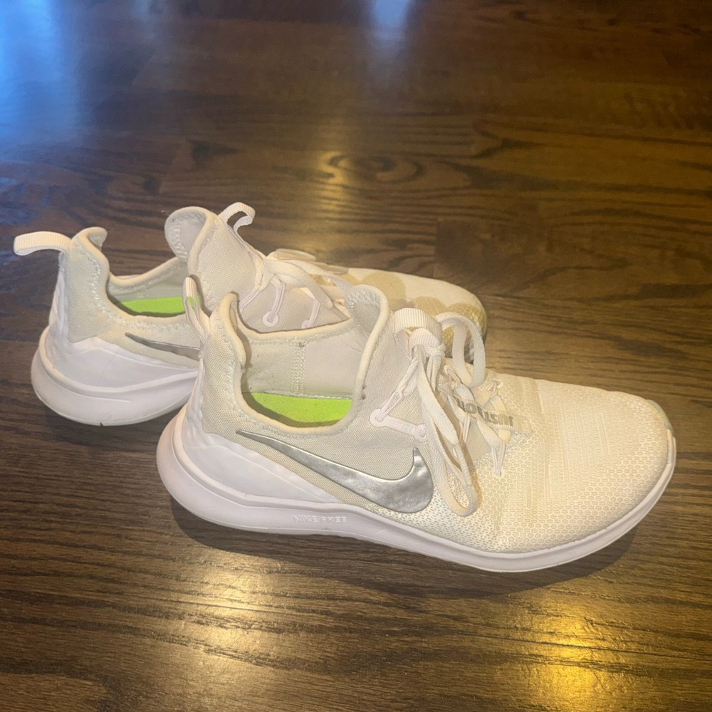 Nike White and Silver Sneakers